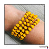 Colorful Cuff Beaded Memory Wire Bracelet (Sunny Yellow)