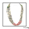 Okusiba Handmade Beaded Multi Strand Necklace with Ankara Fabric (Available in 3 Colors)