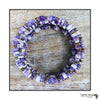 Colorful Cuff Beaded Memory Wire Bracelet (Purple)