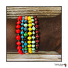 Kyendi Stackable Beaded Stretch Bracelets  (Set of 6 - Bright Colors)