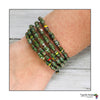 Colorful Cuff Beaded Memory Wire Bracelet (Moss Green)