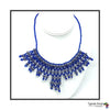 Musanyufu 2 Handmade Intricate Beaded Bib Necklace (Royal Blue)