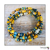 Colorful Cuff Beaded Memory Wire Bracelet (Yellow Multicolor)