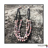 Rose-Marie Handmade Beaded Multi Strand Necklace in Pink and Coral Colors