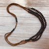 Namuwongo Handmade Beaded Multi Strand Necklace in a Dark Teal Color