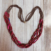 Mwala Handmade Gorgeous Beaded Multi Strand Necklace (Available in Red or Blue)