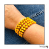Colorful Cuff Beaded Memory Wire Bracelet (Sunny Yellow)