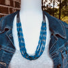 Mwala Handmade Gorgeous Beaded Multi Strand Necklace (Available in Red or Blue)