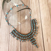 Akaama 2 Handmade Intricate Beaded Bib Necklace (Turquoise)