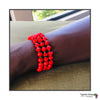 Kyendi Stackable Beaded Stretch Bracelets (Red)