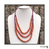Jinja Bright Colorful Layered Handmade Necklace in Orange and Fuschsia