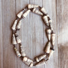 Gulu Handmade Single Strand Necklace with Chunky Paperbeads (White with Text)