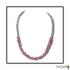 Abambejja Elegant Handmade Intricately Beaded Signature Necklace (Purple with Silver Seed Beads)