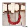 Abambejja Elegant Handmade Intricately Beaded Signature Necklace (Red with Silver Seed Beads)