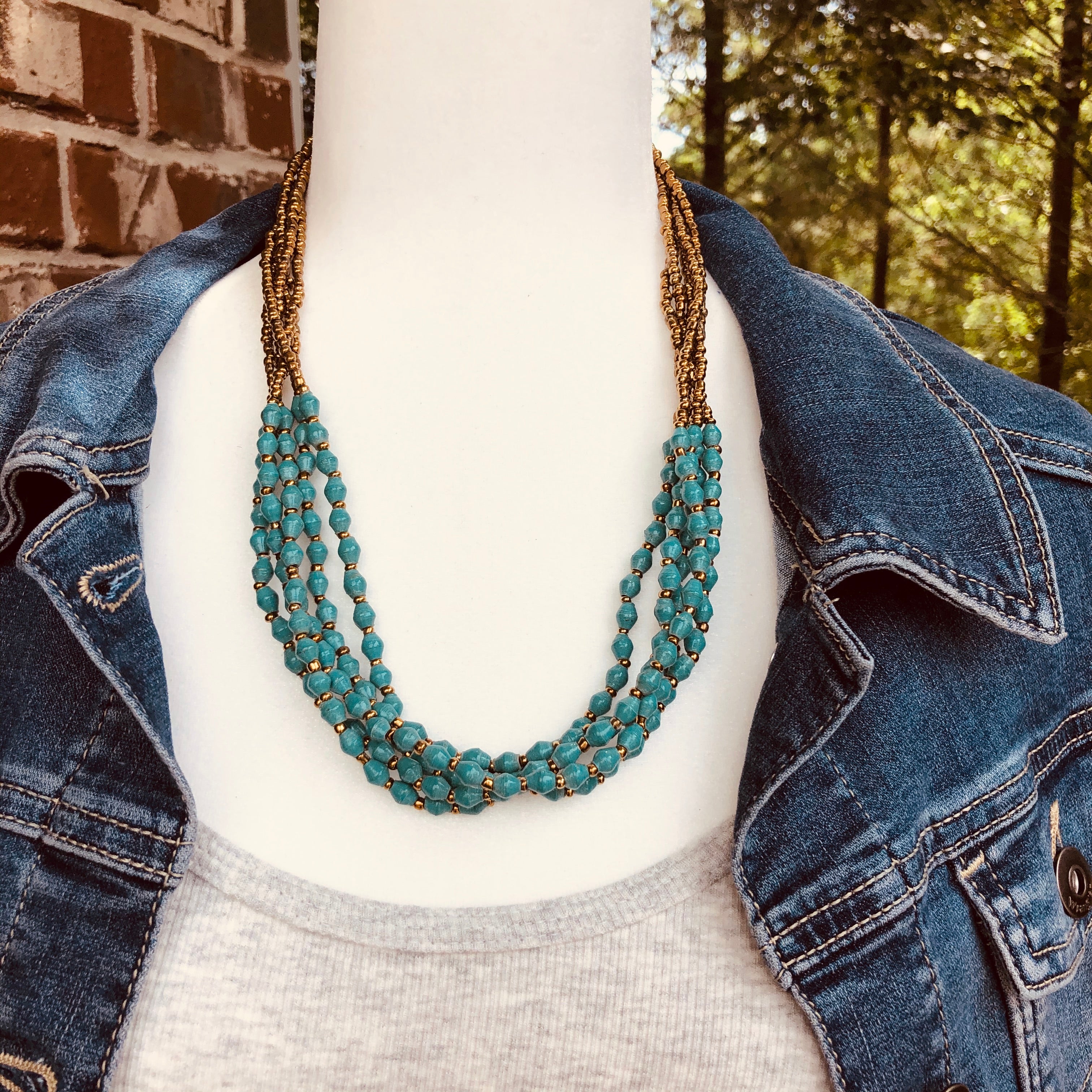 Mukwano Multi-Strand Necklace (Purple, Strands) Tugende Design