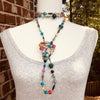 Fiesta 2 Handmade Beaded Long Necklace (Multicolor with Black Seed Beads)
