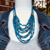 Safi Handmade Gorgeous Beaded Layered Necklace (Available in Red, Blue or Yellow)