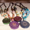 Nzuri Handmade Beaded Colorful Bohochic Necklace with Pendant (4 color choices in pastels)