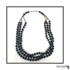 Kiddugavu Handmade Beaded Multistrand Necklace  (Black, 3 strands)