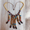 Katogo Handmade Beaded Whimsical Bib Necklace (2 Color Combinations )