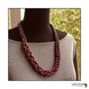 Abambejja Elegant Handmade Intricately Beaded Signature Necklace (Purple with Silver Seed Beads)