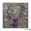 Nzuri Handmade Beaded Colorful Bohochic Necklace with Pendant (5 color choices in jeweltones)