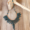Akaama 1 Handmade Intricate Beaded Bib Necklace (Bright Blue)