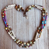 Afiya 2 Handmade Beaded Multi Strand Necklace (Beads with Words & Pastel Accent Beads)