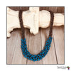 Abambejja Elegant Handmade Intricately Beaded Signature Necklace (Blue with Silver Seed Beads)