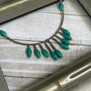 Banda Darling Handmade Monochromatic Beaded Bib Design with Silver Chain (Green)